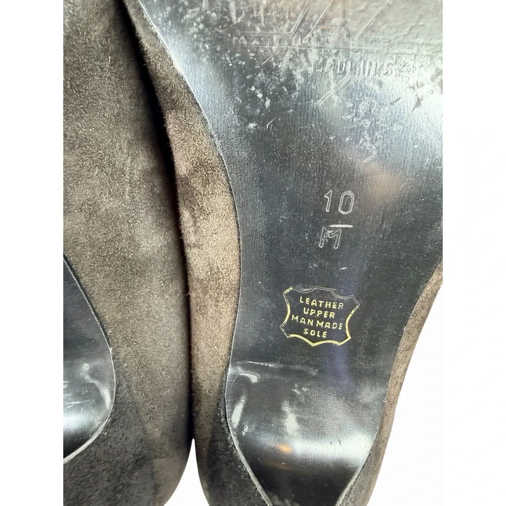Vintage 90s Suede Kitten Heels JAZZ Made in Spain Brown Pointed Toe Pumps 10‎ M